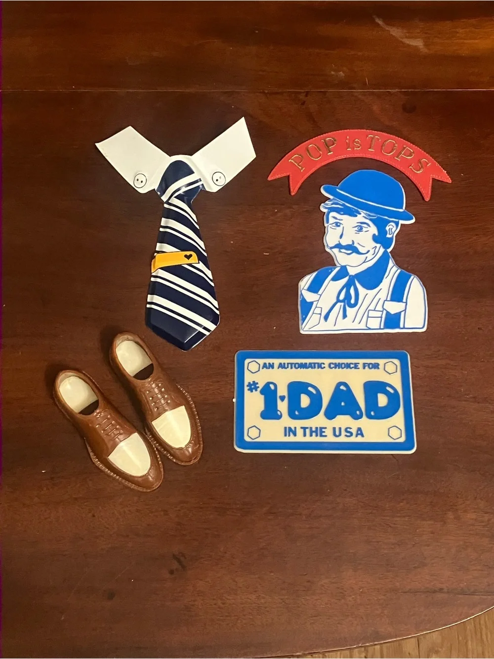 Vintage Lot of 5 Father’s Day Dad Cake Toppers Hong Kong Shoes Tie